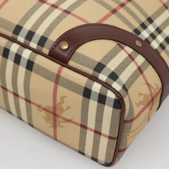 BURBERRY Nova Check Hand Bag PVC Beige Auth 122977 - Picture 5 of 16